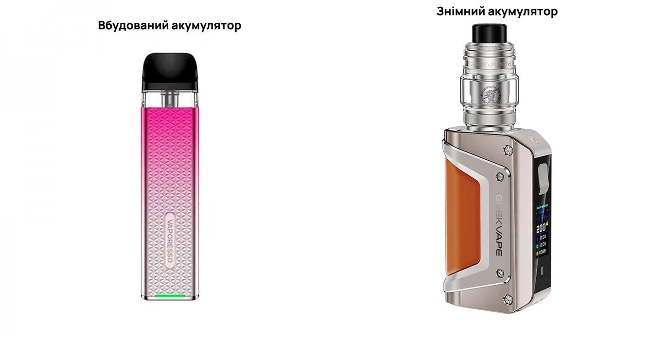 вбудований vs знімний акумулятор