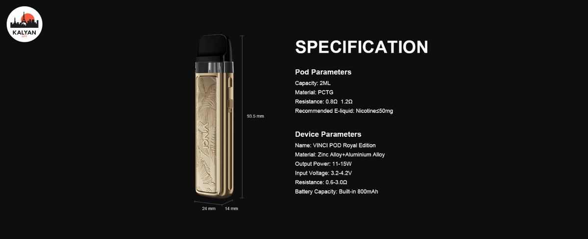 Pod-система VooPoo Vinci Royal Edition Характеристики