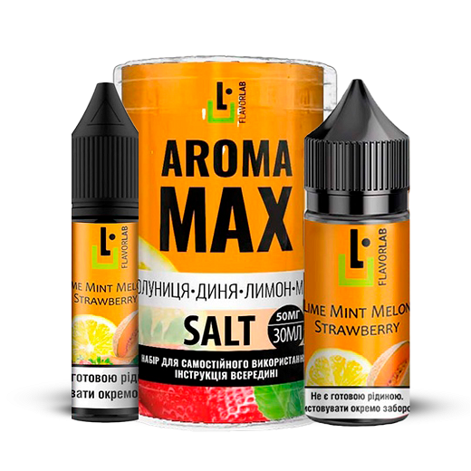 Набір Aroma MAX без нікотину Strawberry Melon Lemon Mint (Полуниця Диня Лимон М'ята) 30мл