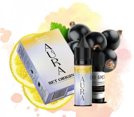 Набор солевой жидкости Aura Original Black Lemon (Черная сородина Лимон) 30 мл 30 мг