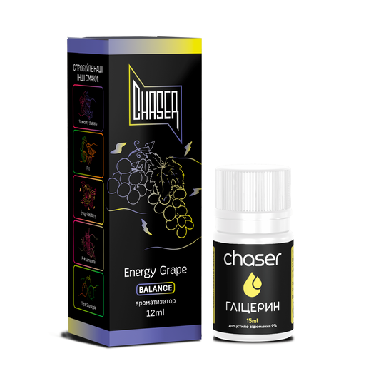 Набор Chaser Black без никотина Energy Grape (Энергетик Виноград) 30 мл