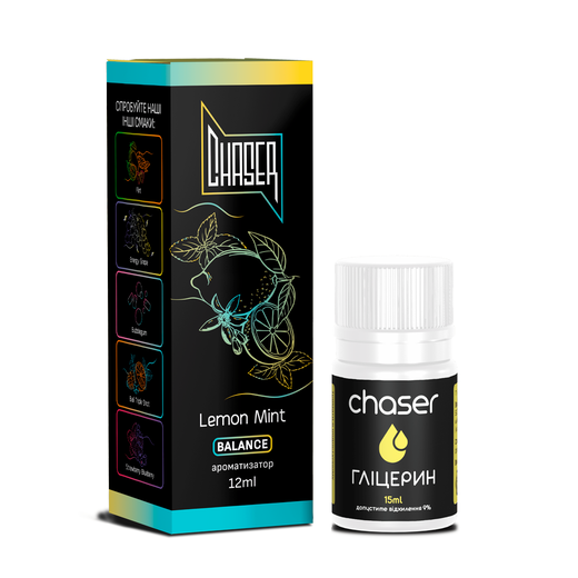 Набір Chaser Black без нікотину Lemon Mint (Лимон М'ята) 30 мл