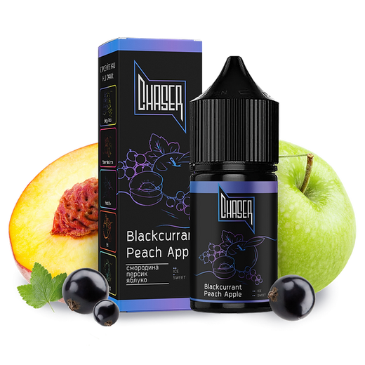 Рідина Chaser Black Salt 15 мл 50 мг зі смаком Чорної Смородини, Персика і Яблука (Blackcurrant Peach Apple)