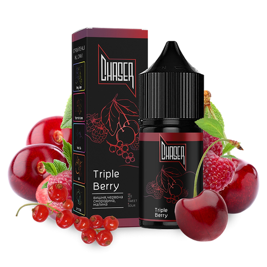 Рідина Chaser Black Salt 15 мл 30 мг зі смаком Потрійної Ягоди (Triple Berry)