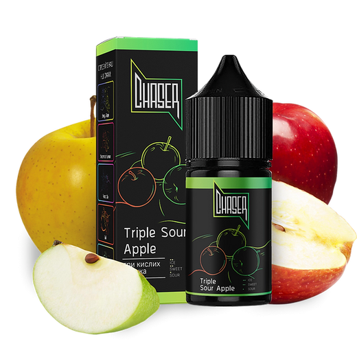 Жидкость Chaser Black Salt 15 мл 30 мг со вкусом Тройного Кислого Яблока (Triple Sour Apple)