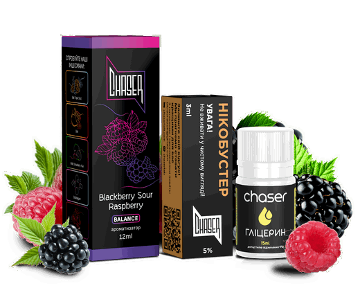 Набор Chaser Black Blackberry Sour Raspberry (Кислая малина с Ежевикой) 30мл