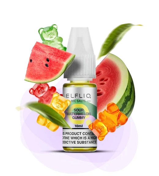 Солевая жидкость Elf Liq 10 мл 50 мг Sour Watermelon Gummy (Кислый Арбуз Мармелад)