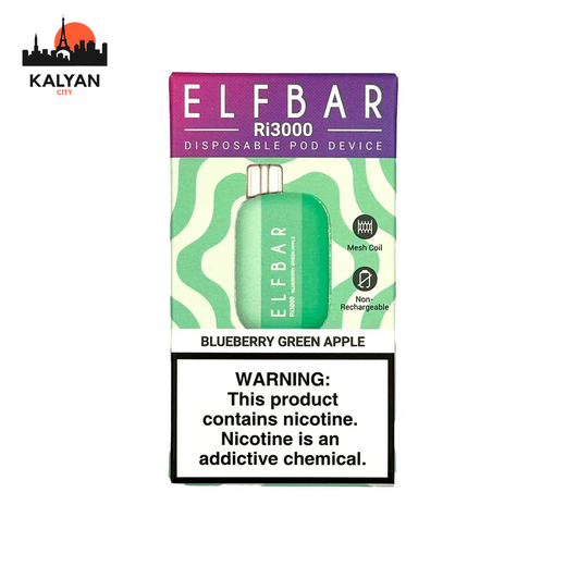 Elf Bar RI3000 Blueberry Green Apple (Чорниця Зелене Яблуко)