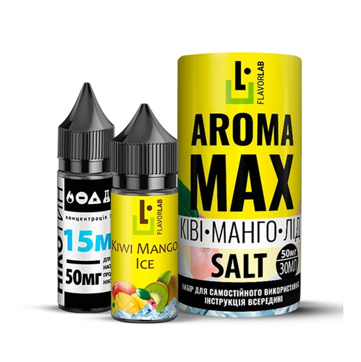 Набор солевой жидкости Flavorlab Aroma MAX Kiwi Mango Ice (Киви Манго Лед) 30 мл 65 мг