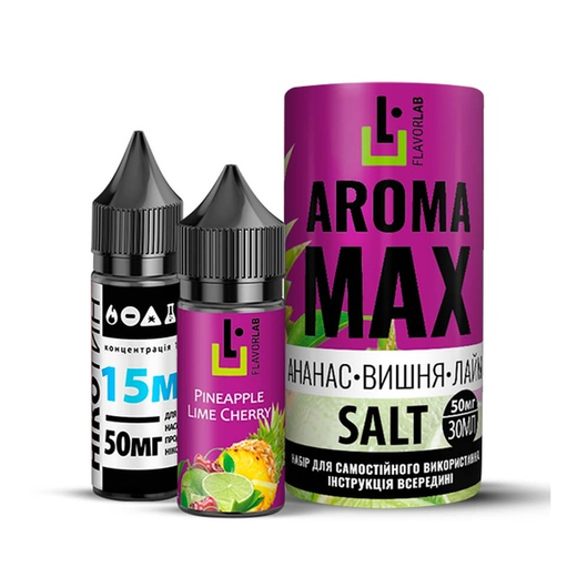 Набор солевой жидкости Flavorlab Aroma MAX Pineapple Lime Cherry (Ананас Лайм Вишня) 30 мл 65 мг