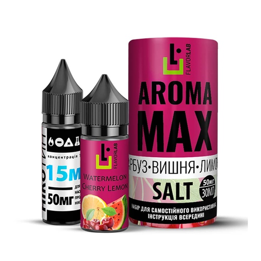 Набор солевой жидкости Flavorlab Aroma MAX Watermelon Cherry Lemon (Арбуз Вишня Лимон) 30 мл 65 мг