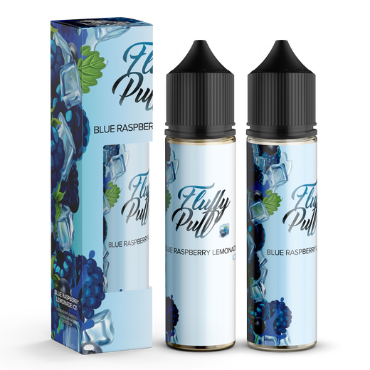 Набор органической жидкости Fluffy Puff Blue Raspberry Lemonade Ice (Лимонад с голубой малиной Лед) 60 мл 3 мг
