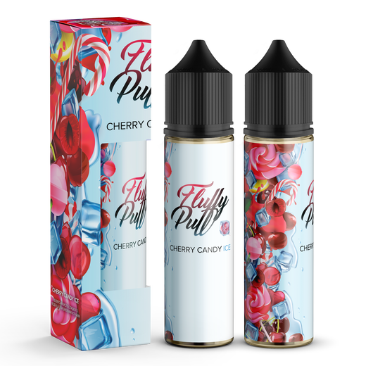 Набір органічної рідини Fluffy Puff Cherry Candy Ice (Вишнева цукерка Лід) 60 мл 3 мг