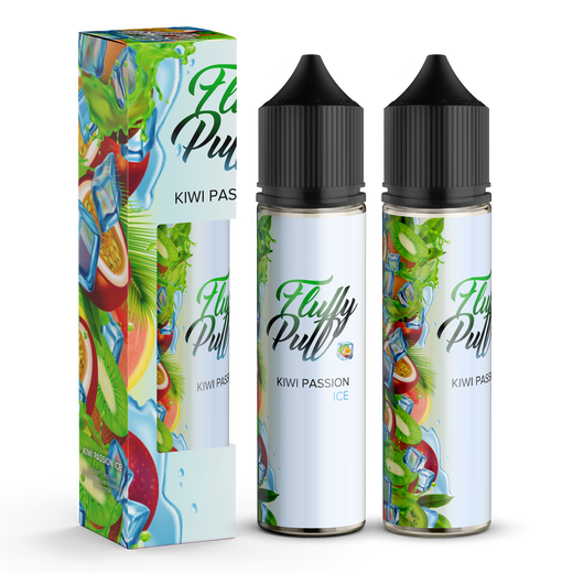 Набір органічної рідини Fluffy Puff Kiwi Passion Ice (Ківі Маракуя Лід) 60 мл 3 мг