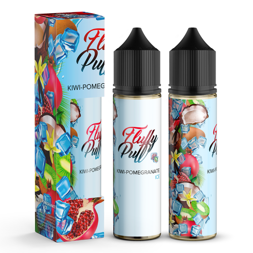 Набір органічної рідини Fluffy Puff Kiwi Pomegranate Ice (Ківі Гранат Лід) 60 мл 3 мг