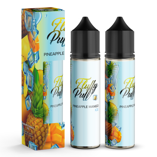 Набір органічної рідини Fluffy Puff Pineapple Mango Ice (Ананас Манго Лід) 60 мл 3 мг
