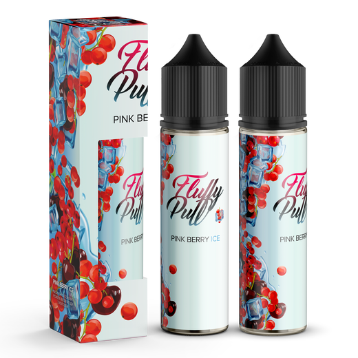 Набор органической жидкости Fluffy Puff Pink Berry Ice (Розовые ягоды Лед) 60 мл 3 мг