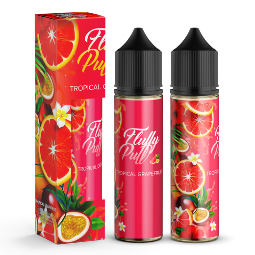 Набір органічної рідини Fluffy Puff Tropical Grapefruit (Грейпфрут Маракуя) 60 мл 3 мг