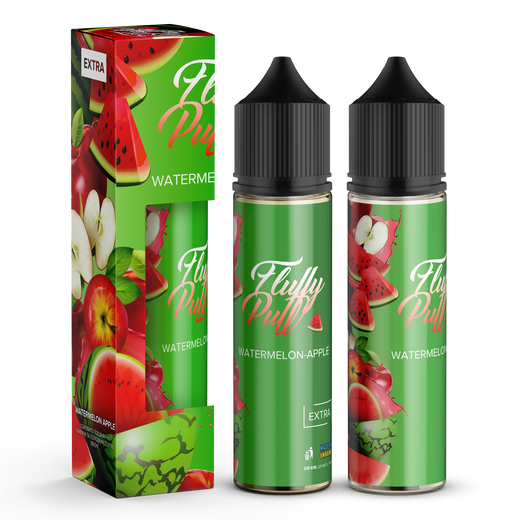 Набір Fluffy Puff без нікотину Watermelon Apple (Кавун Яблуко) 60 мл 0 мг