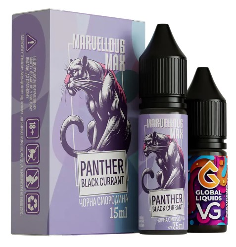 Набор солевой жидкости Marvellous MAX Panther Black Currant (Черная смородина с холодком)15 мл 50 мг