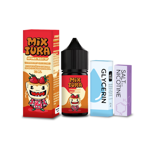 Набор солевой жидкости Mixtura Strawberry Cheesecake (Клубничный чизкейк) 30 мл 30 мг