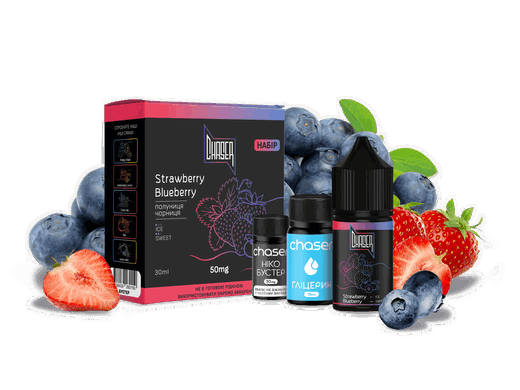 Набор Chaser Black 30 мл Strawberry Blueberry (Клубника, Черника)