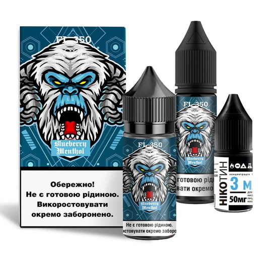 Набір сольової рідини Flavorlab FL350 Blueberry Menthol (Чорниця Ментол) 30 мл 65 мг