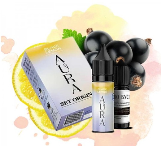 Набор солевой жидкости Aura Original Black Lemon (Черная сородина Лимон) 15 мл 30 мг