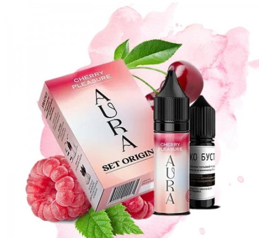 Набор солевой жидкости Aura Original Cherry Pleasure (Вишня Малина) 15 мл 30 мг