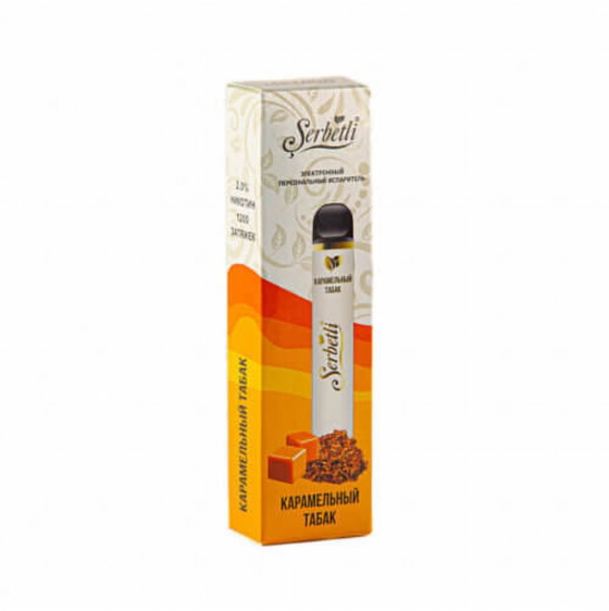 Одноразова електронна сигарета SERBETLI 1200 Caramel Tobacco (Карамельный тютюн)