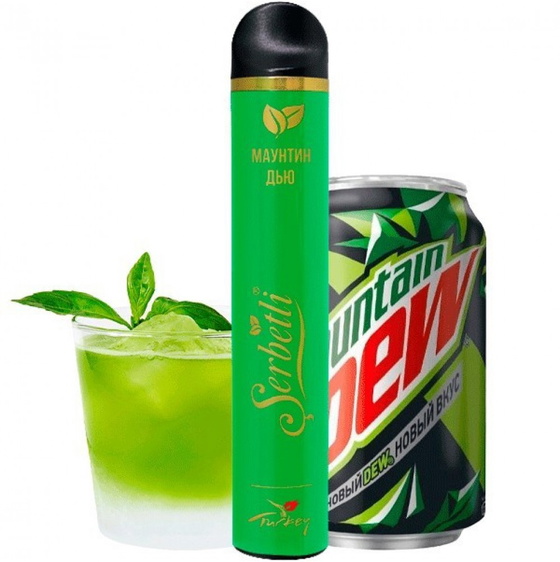 Одноразова електронна сигарета SERBETLI 1200 Mountain Dew (Маунтін дью)