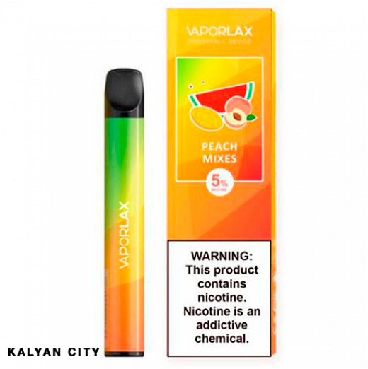 Одноразова електронна сигарета VAPORLAX MATE Акциз Peach Mixes (Персик) 800 puff