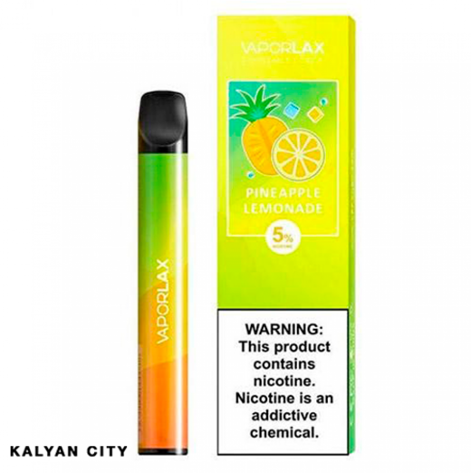 Одноразовая электронная сигарета VAPORLAX MATE Акциз Pineapple Lemonade (Ананасовый Лимонад) 800 puff