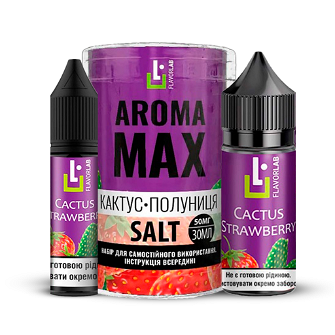 Набір Aroma MAX без нікотину Cactus Strawberry (Кактус Полуниця) 30мл