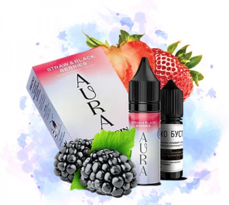 Набор солевой жидкости Aura Original Straw & Black Berries (Клубника Ежевика) 30 мл 50 мг