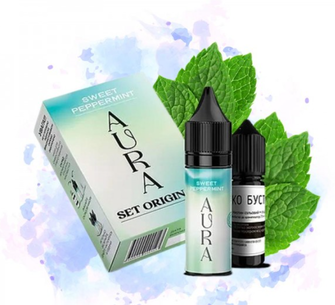 Набор солевой жидкости Aura Original Straw & Sweet Peppermint (Мята) 30 мл 30 мг