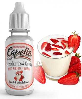 Ароматизатор Capella 10мл Strawberries and Cream (Полуниця з вершками)