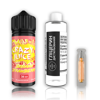 Набор органической жидкости Crazy Juice Banana Strawberry (Банан Клубника) 120 мл 3 мг