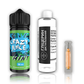 Набор органической жидкости Crazy Juice Mint (Мята) 120 мл 3 мг