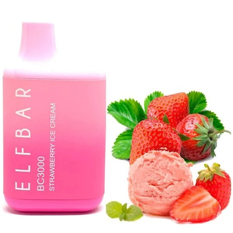 Elf Bar BC3000 Strawberry ice cream (Полуничне морозиво)