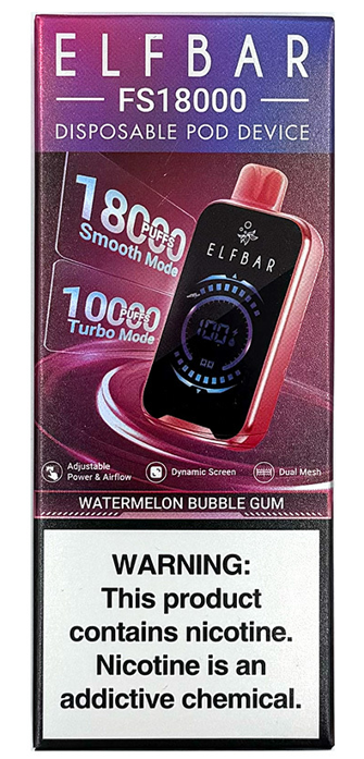 Elf Bar FS18000 Watermelon Bubble Gum (Кавун жувальна гумка)