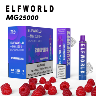 Одноразка Elf World 2500 Red Berries Ice (Красные Ягоды Лед)