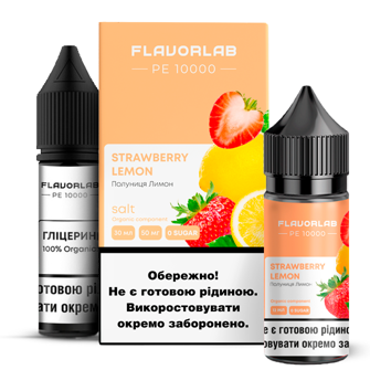 Набір Flavorlab PE 10000 без нікотину Strawberry Lemon (Полуниця Лимон) 30мл