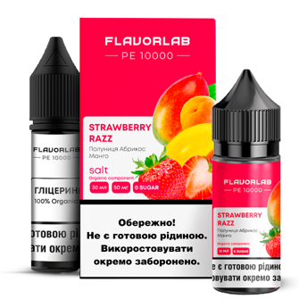 Набір Flavorlab РЕ 10000 без нікотину Strawberry Razz (Полуниця, Абрикос, Манго) 30мл