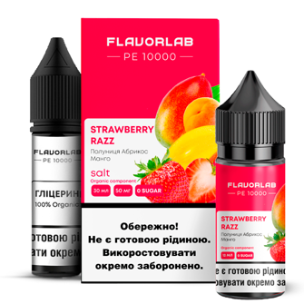 Набір Flavorlab PE 10000 без нікотину Strawberry Razz (Полуниця Абрикос Манго) 30мл