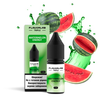 Набір сольової рідини Flavorlab Triple Watermelon Energy (Кавуновий Енергетик) 10 мл 50 мг