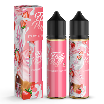 Набор органической жидкости Fluffy Puff Strawberry Ice Cream (Клубничное мороженое) 60 мл 3 мг
