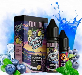 Набор солевой жидкости Marvellous Summer Vibes Purple Lemonade (Ежевика Лимонад) 15 мл 50 мг