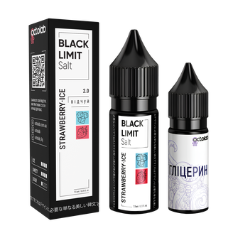 Набір сольової рідини Octobar Black Limit Strawberry Ice (Полуниця Лід) 15 мл 50 мг