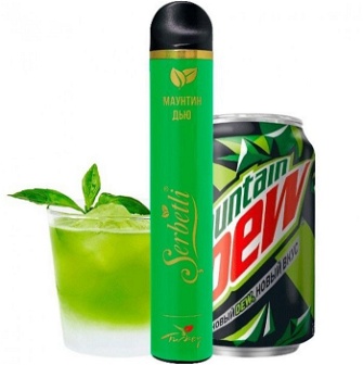 Одноразовая электронная сигарета SERBETLI 1200 puff Mountain Dew (Маунтин дью)